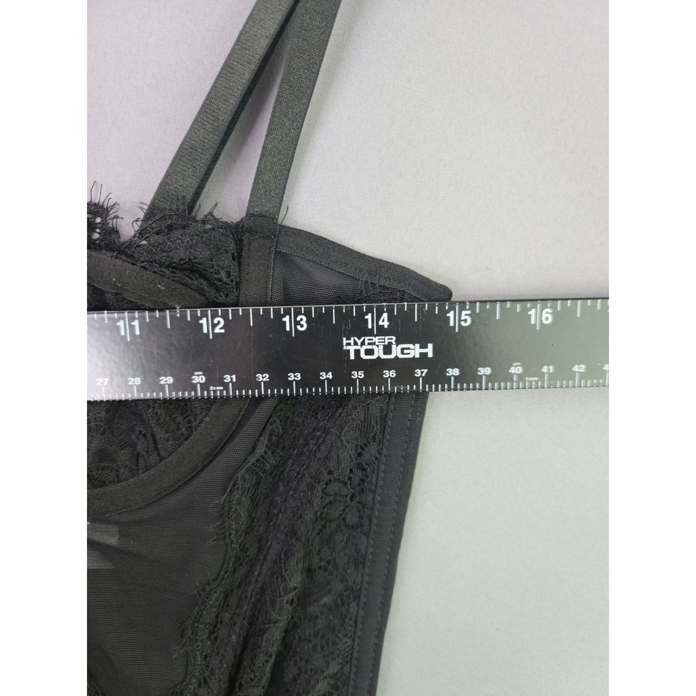 Wynnque Lace Corset Top Bustier Boned Mesh Sleeveless M Black Underwire Y2K - Picture 3 of 10